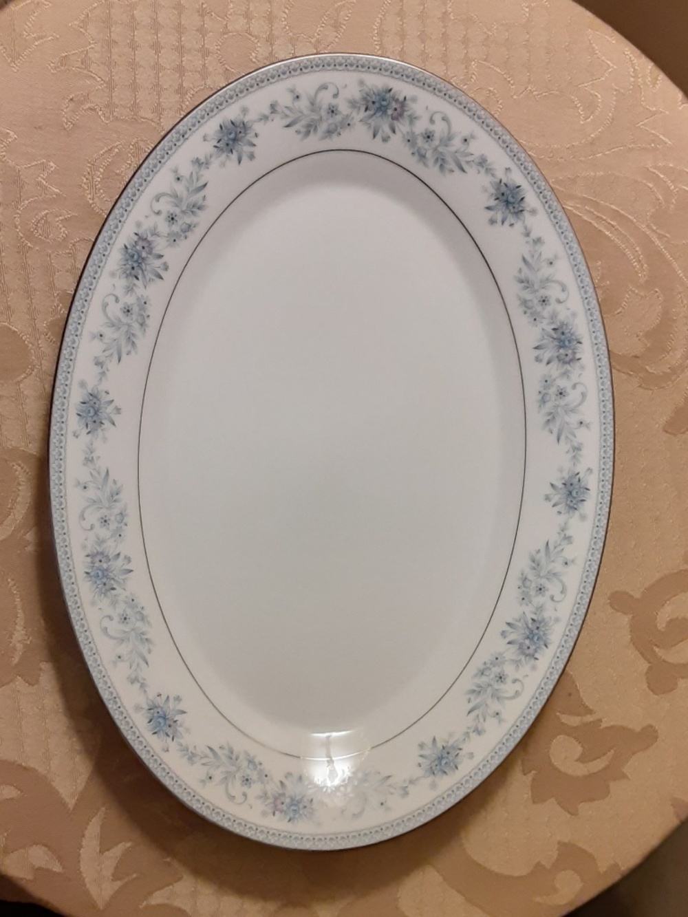 Noritake Contemporary Blue Hill China #2482 Vintage 14" Oval Serving Platter